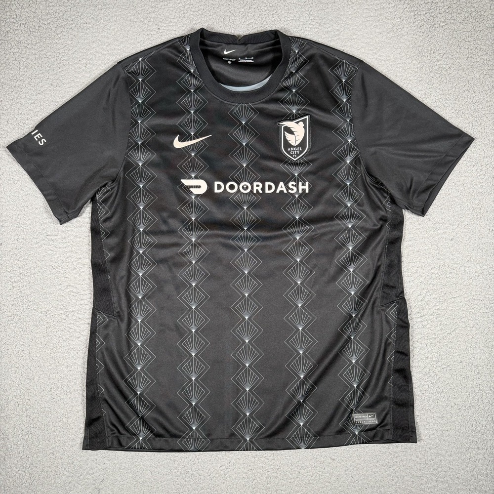 Nike Shirt Womens XL Black Soccer Jersey NWSL Performance Dri-Fit Wicking Logo